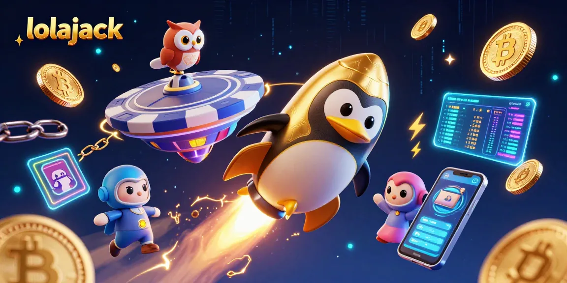 Engage in interactive fun at lolajack casino with thrilling gaming elements in a vivid 3D space scene.