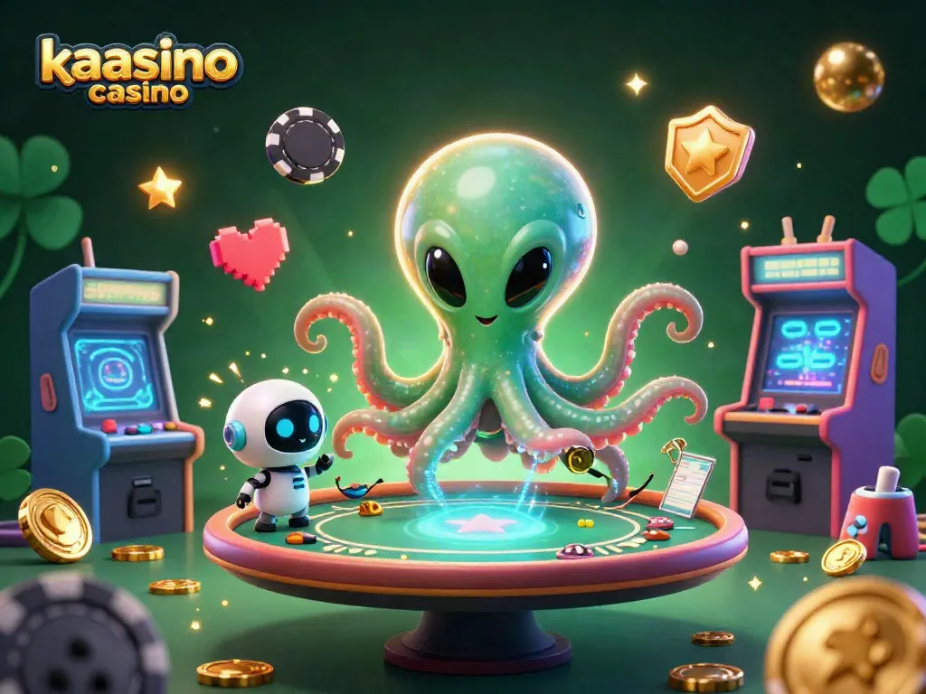 Experience the excitement of kaasino casino with a vibrant alien-themed poker game scene
