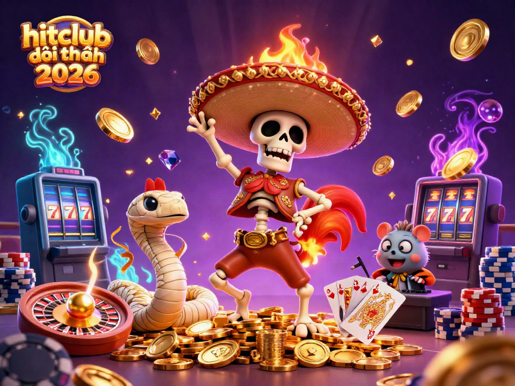 Experience the excitement of hitclub đổi thưởng 2026 with vibrant characters, cascading gems, and dynamic casino elements.