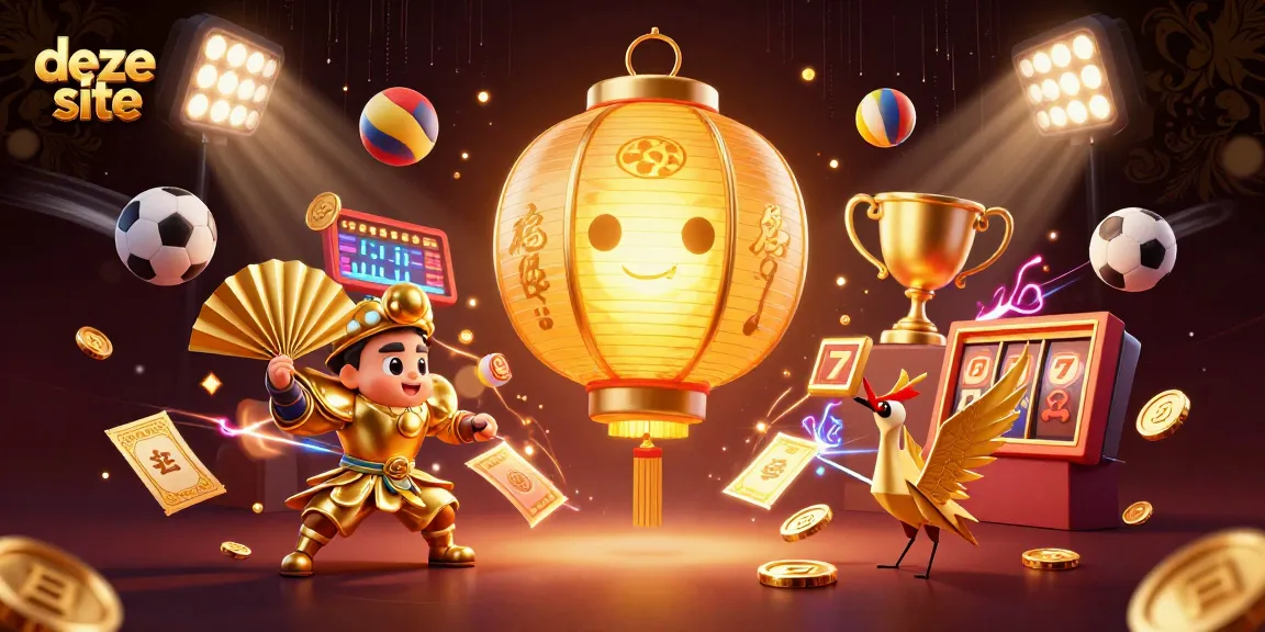 Bet on excitement with deze site: an illustration of a vibrant casino scene featuring golden lanterns and dynamic game elements.